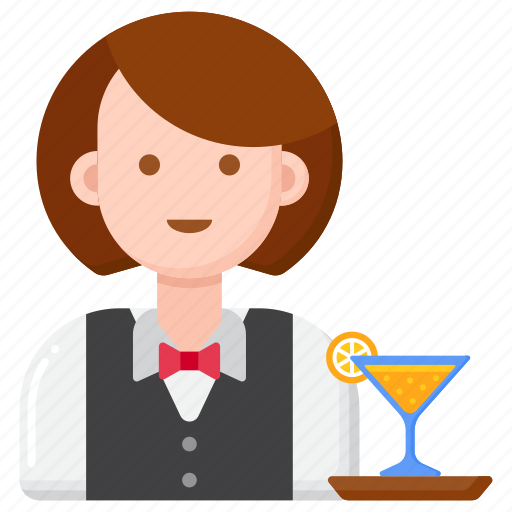 Waitress, restaurant, female, woman, server, worker icon - Download on Iconfinder