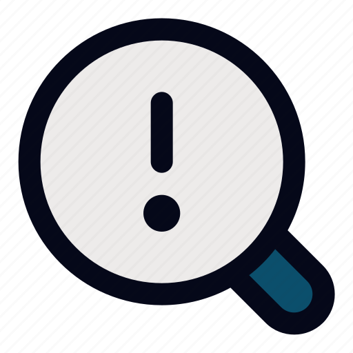 Error, monitoring, magnifying, glass, search, magnifier, alert icon - Download on Iconfinder