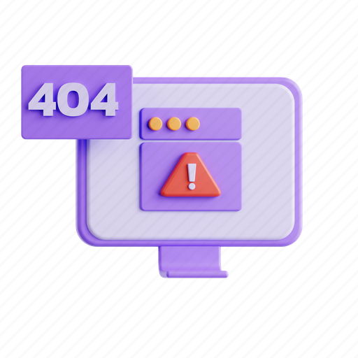 Error, 404 error, not found, browser 3D illustration - Download on Iconfinder