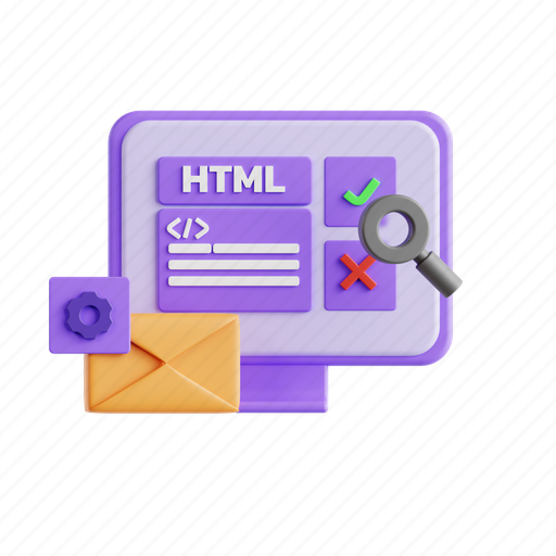 Html, coding, programming, browser 3D illustration - Download on Iconfinder