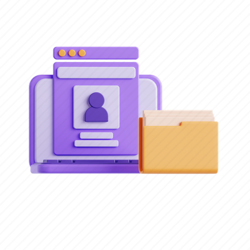 User, personal information, browser, contact 3D illustration - Download on Iconfinder