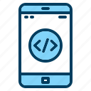 app, code, coding, development, mobile, programming icon, smartphone icon