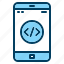app, code, coding, development, mobile, programming icon, smartphone icon 