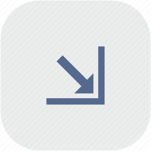 App, arrow, bottom, corner, gray, right icon - Download on Iconfinder