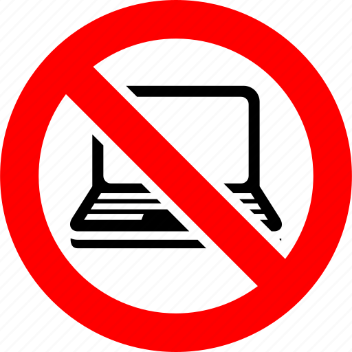 Laptop, notebook, off, prohibited, prohibition, sign, use icon - Download on Iconfinder