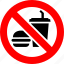 ban, no, prohibition, sign, forbidden, fast food, cup, no plastic 