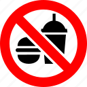 ban, no, prohibition, sign, forbidden, fast food, cup, no plastic
