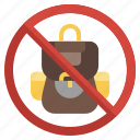 backpack, no, bag, forbidden, luggage, signaling, no bag