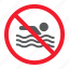 ban, forbidden, no, prohibition, stop, swim, swimming 