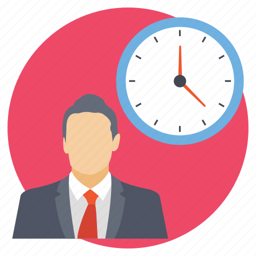 Business time, businessman with clock, busy career, professional punctuality, project deadline icon - Download on Iconfinder