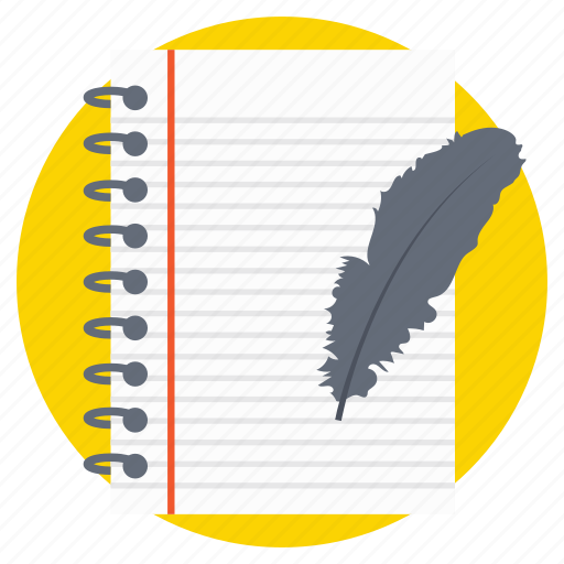Diary and pen, notepad, paper work, pencil with paper, writing concept icon - Download on Iconfinder