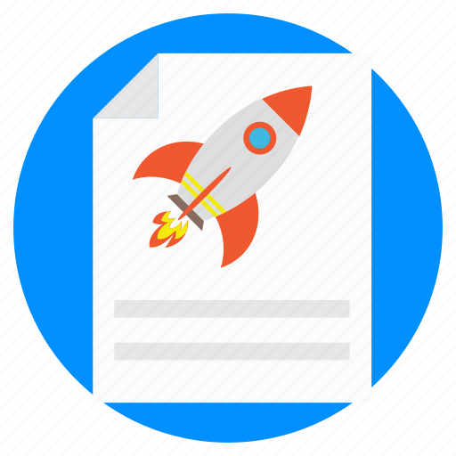 Business launch, document with rocket, excellent plan, mission startup, schedule startup icon - Download on Iconfinder