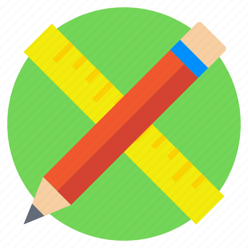 Drafting tools, educational element, measurement, pencil and scale, stationery items icon - Download on Iconfinder
