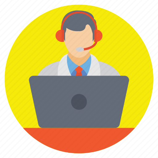 Call center, customer service, hotline, man operator, technical support icon - Download on Iconfinder
