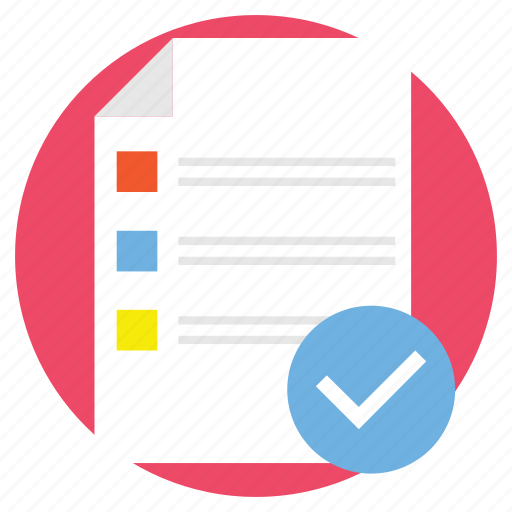 Agenda, approved list item, checked task list, shopping list, work management icon - Download on Iconfinder