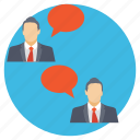 business chat, business communication, negotiation, official conversation, professional dialogue