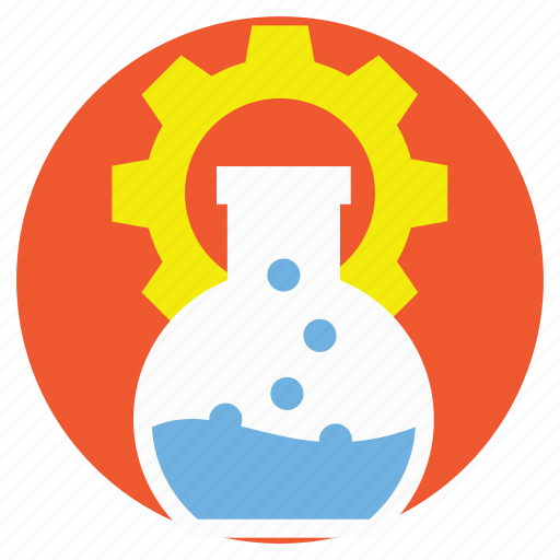 Business concept, flask with gear, manufacturing, mechanism, production icon - Download on Iconfinder