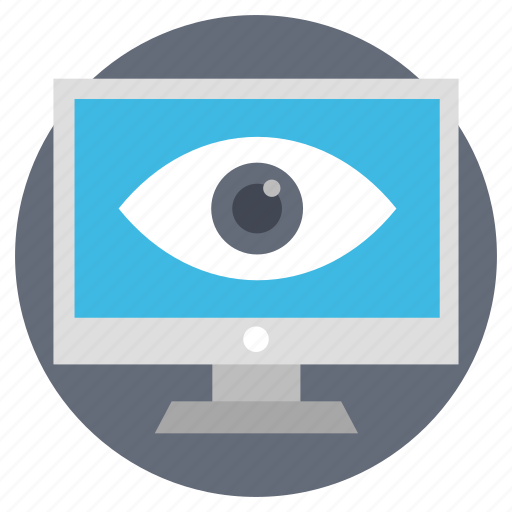 Computer privacy concept, cyber inspection, monitor with eye, online monitoring, web monitoring icon - Download on Iconfinder