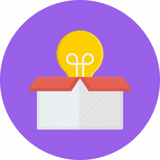Bulb, idea, creative, solution, box icon - Download on Iconfinder