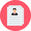document, employee, portfolio, profile, resume