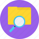 magnifying glass, search, scan, files, find