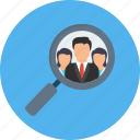recruitment, hiring, find team, search, magnifier