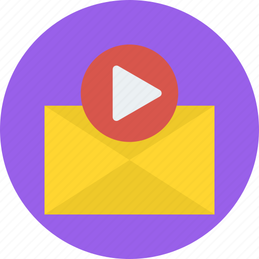 Video envelope, email, openmail, marketing, play button icon - Download on Iconfinder