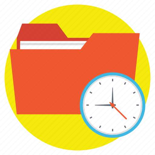 Appointment, filing limit, folder with clock, office time, scheduling concept icon - Download on Iconfinder