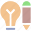 bulb, creative, idea, pencil, pencil bulb, writing 