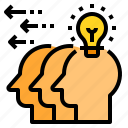 bulb, human, idea, innovation, light, mind, team