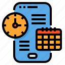 calendar, clock, management, schedule, smartphone, time