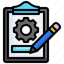 clipboard, project, management, projects, checklist, cog