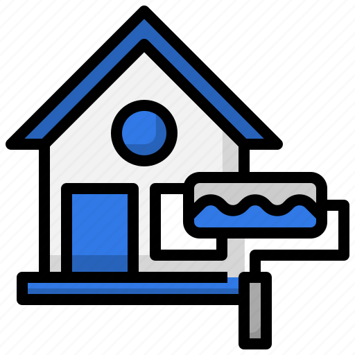 Paint, home, repair, roller, bucket, wall icon - Download on Iconfinder