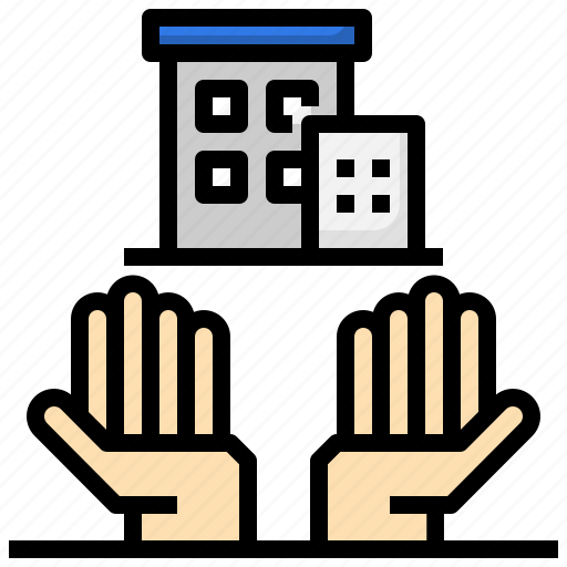 Real, estate, property, house, buildings, hand icon - Download on Iconfinder