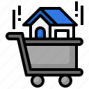 shopping, cart, real, estate, house, home, buy