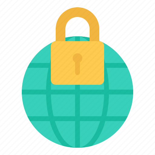 Global, grid, internet, security, lock, safety, protection icon - Download on Iconfinder