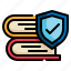 book, education, shield, study, learning, protection icon 