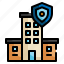 building, insurance, security, shield, protection icon, construction 