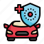 car, shield, insurance, vehicle, transport, protection icon 