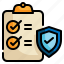 check, list, data, information, shield, document, protection icon 