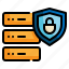 data, server, cloud, shield, storage, protection icon 