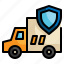 delivery, truck, car, insurance, protection icon 