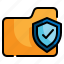 folder, data, shield, document, storage, protection icon 
