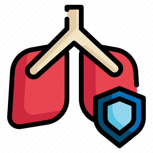 Lung, healthy, shield, protection icon icon - Download on Iconfinder