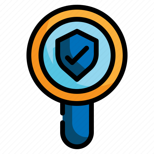 Scan, magnifying, search, shield, security, protection icon icon - Download on Iconfinder