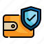 wallet, money, shield, currency, protection icon 
