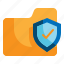 folder, data, shield, storage, file, protection icon 