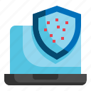 laptop, computer, shield, security, protection icon, technology, secure