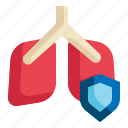 lung, healthy, shield, protection icon