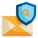 message, envelope, shield, email, protection icon